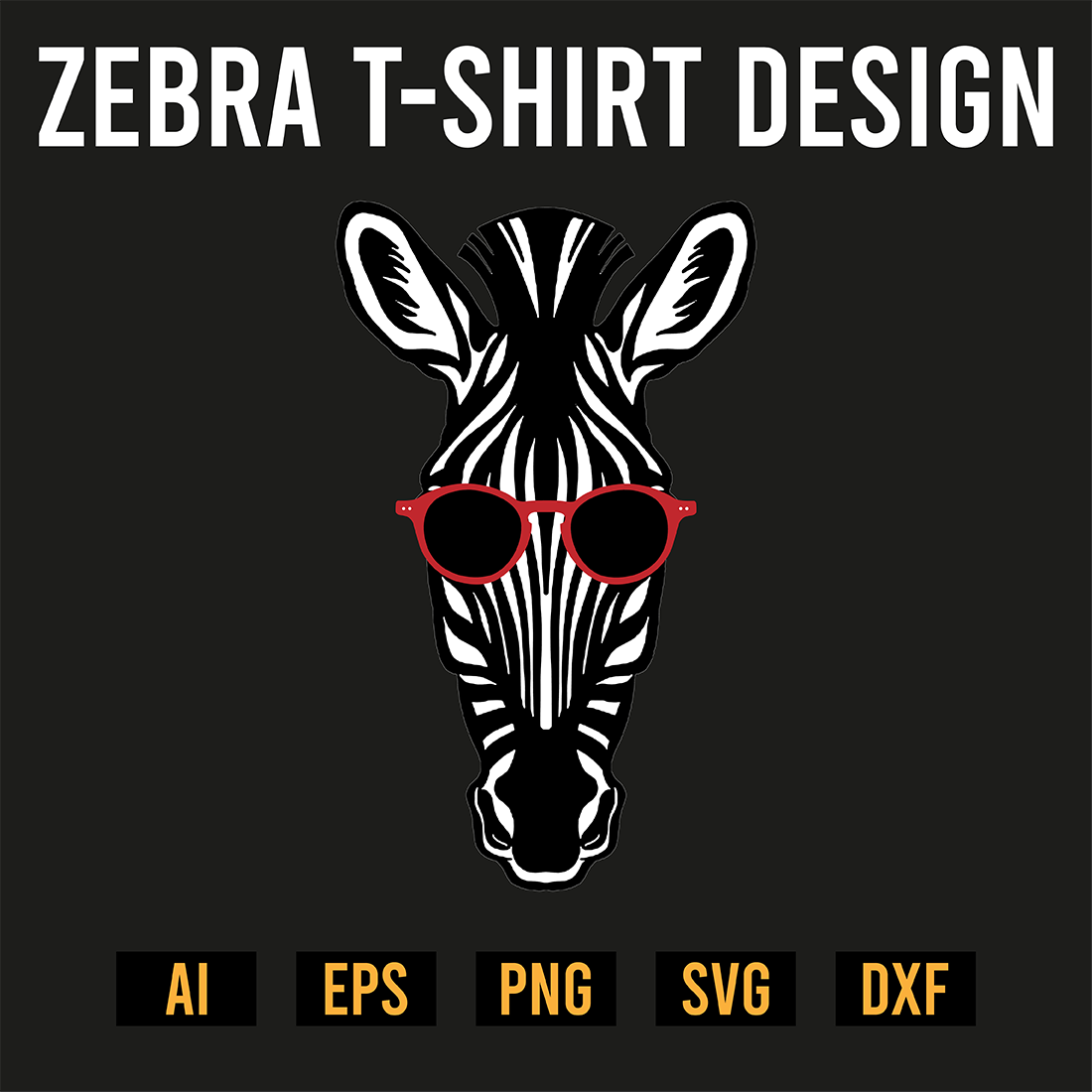 Zebra T-Shirt Design preview image.