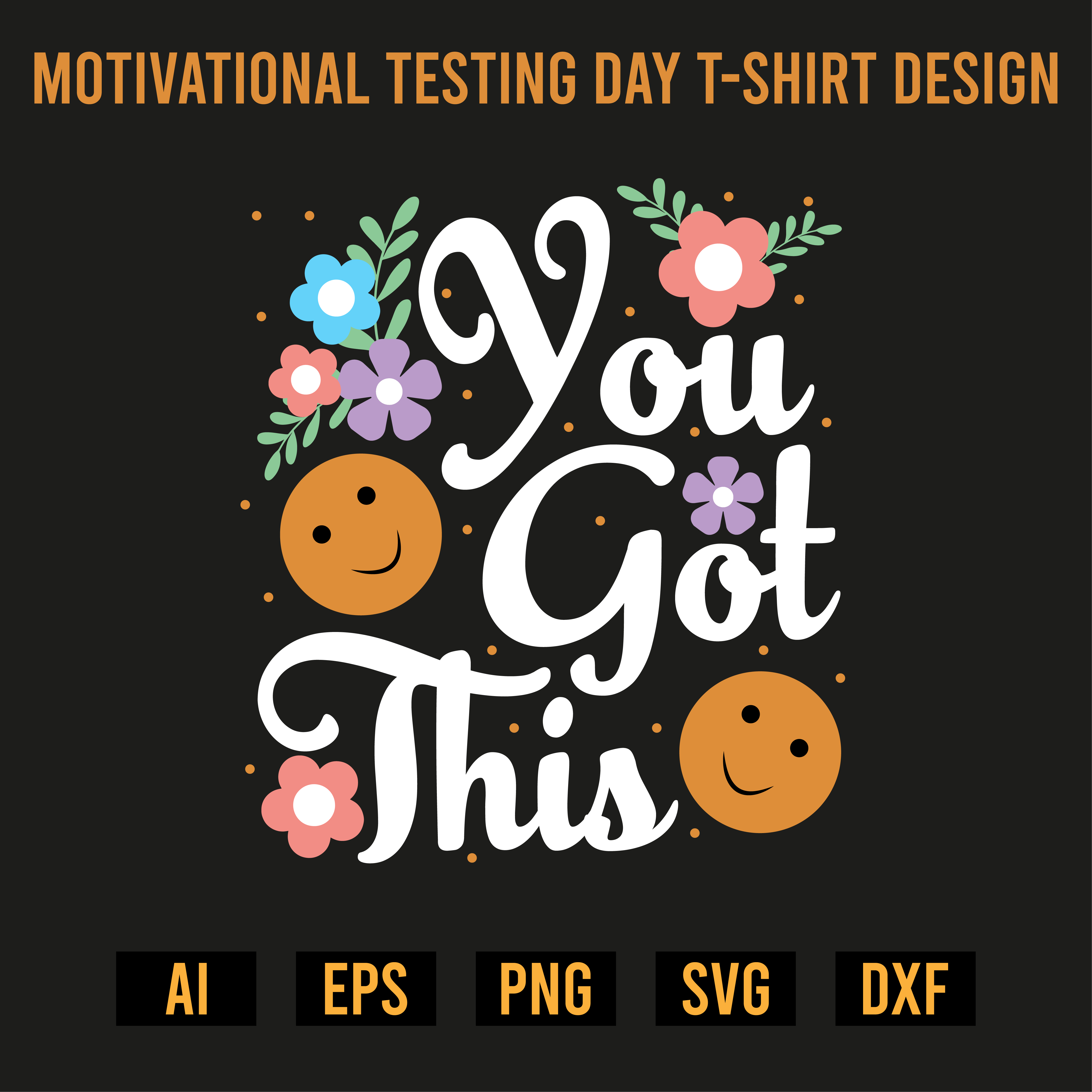 Motivational Testing Day T-Shirt Design preview image.