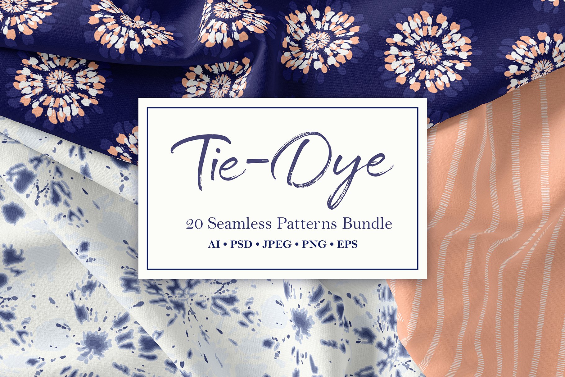 20 Tie-Dye Patterns Bundle cover image.