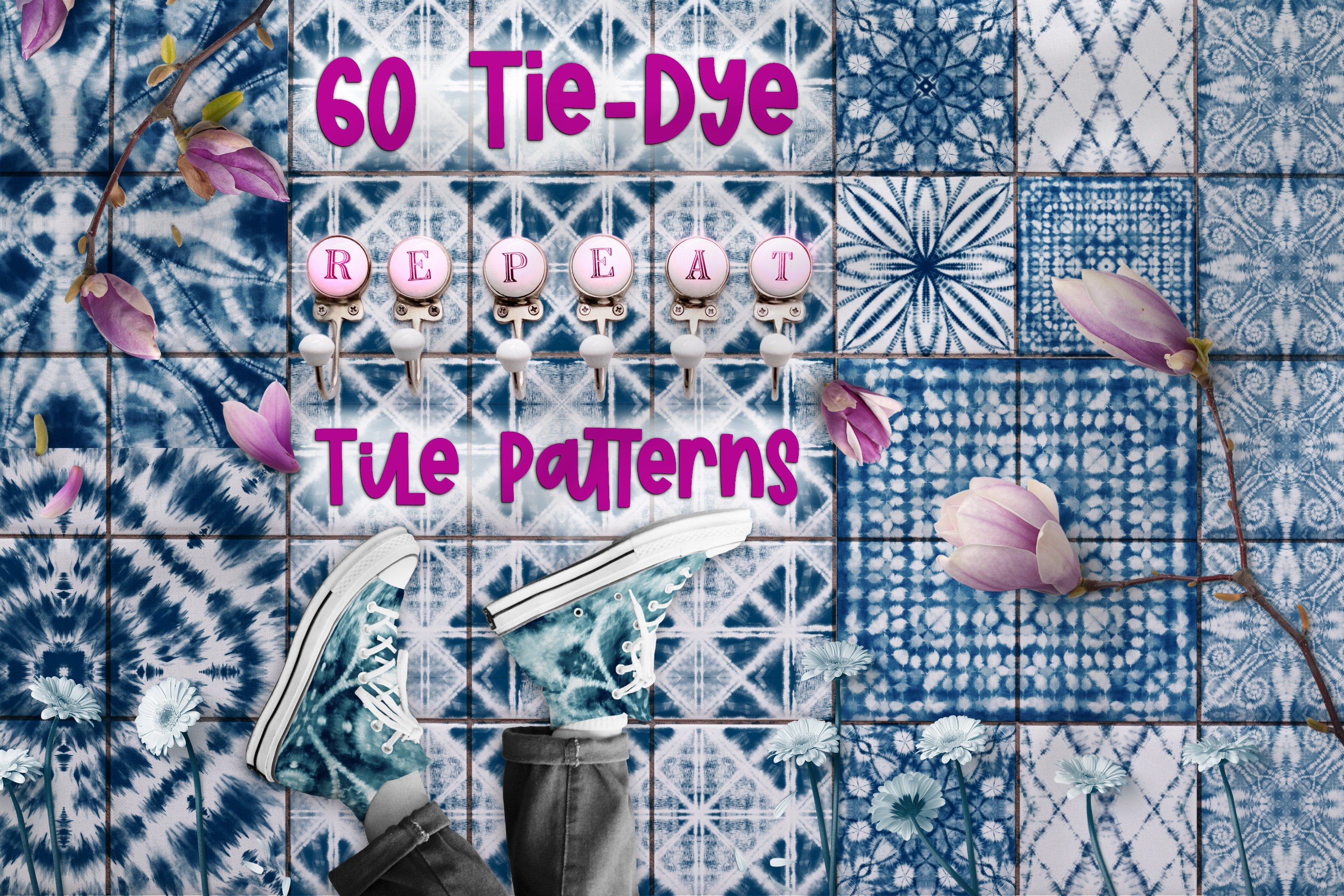 Tie Dye Repeat Tile Patterns cover image.