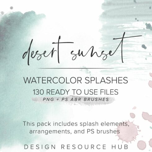 Desert Sunset Watercolor Splashes cover image.