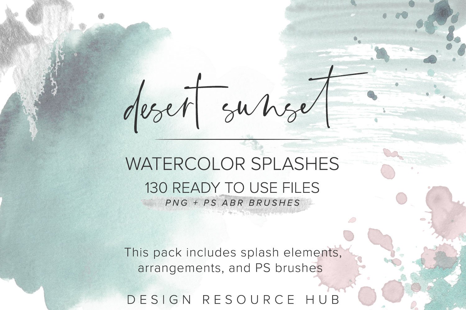 Desert Sunset Watercolor Splashes cover image.