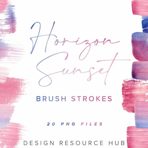 Horizon Sunset Brush Stroke Set cover image.