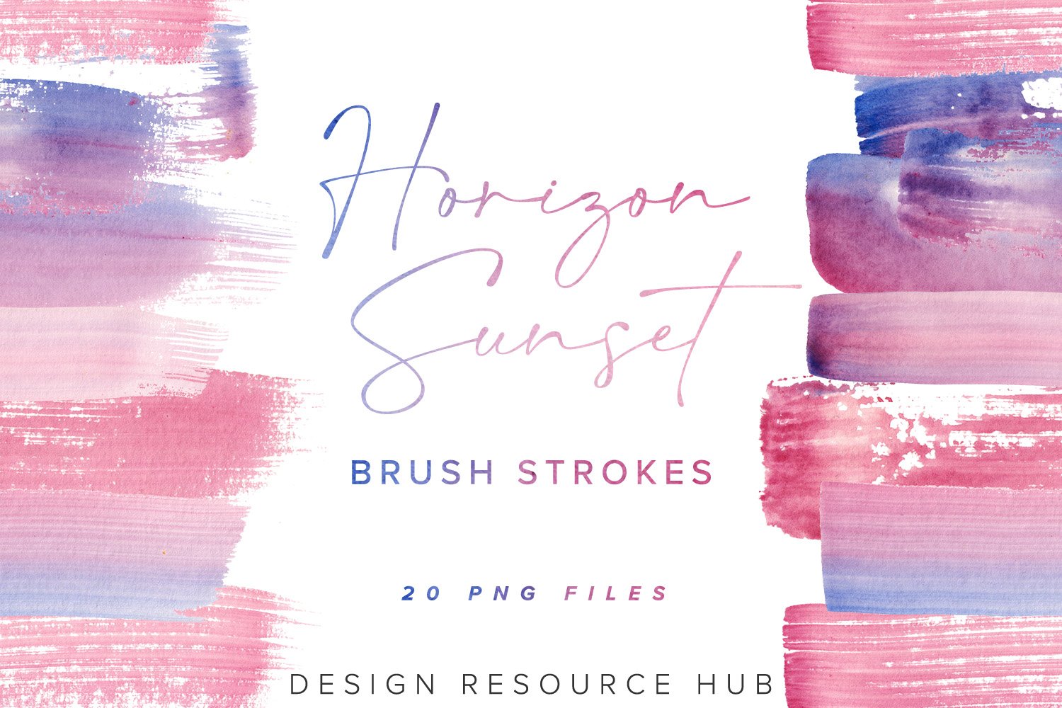 Horizon Sunset Brush Stroke Set cover image.