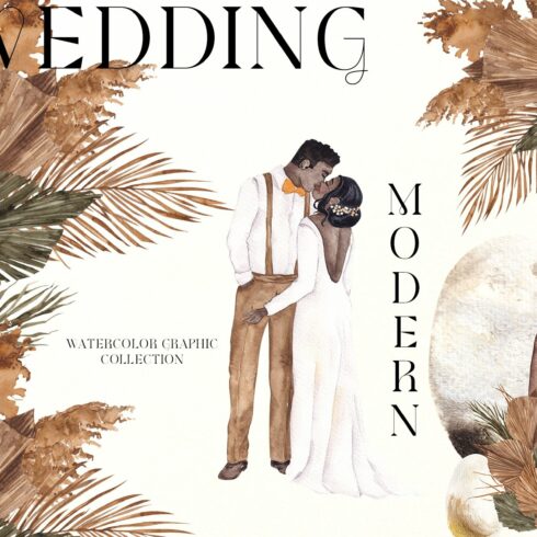 Wedding. Modern watercolor. cover image.
