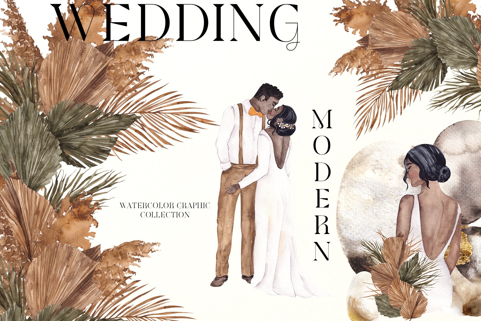Wedding. Modern watercolor. cover image.