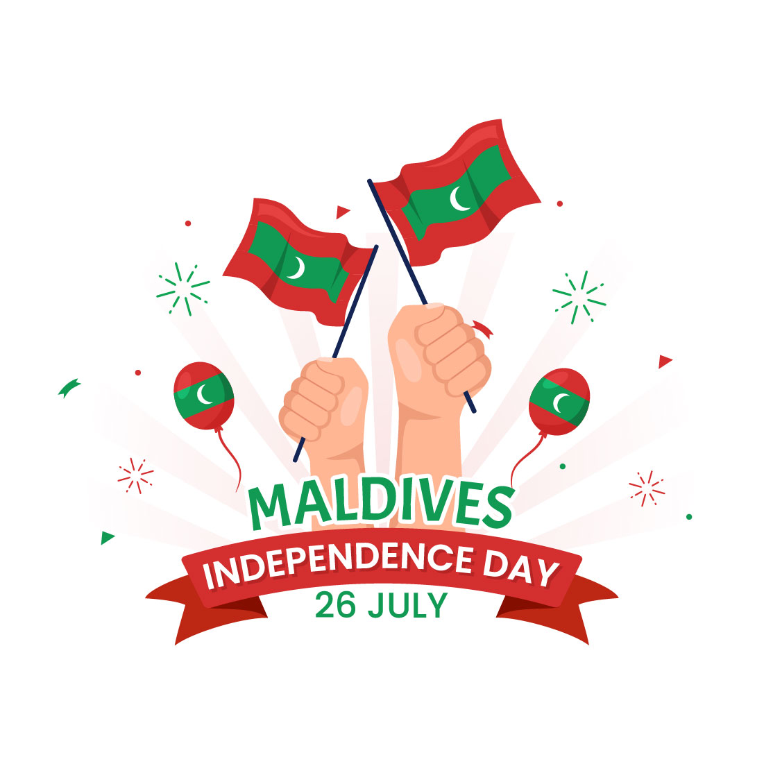 13 Happy Maldives Independence Day Illustration preview image.