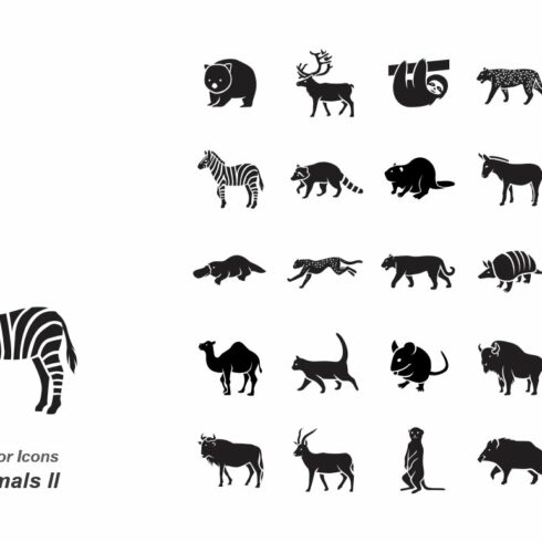 Mammals II vector icons cover image.