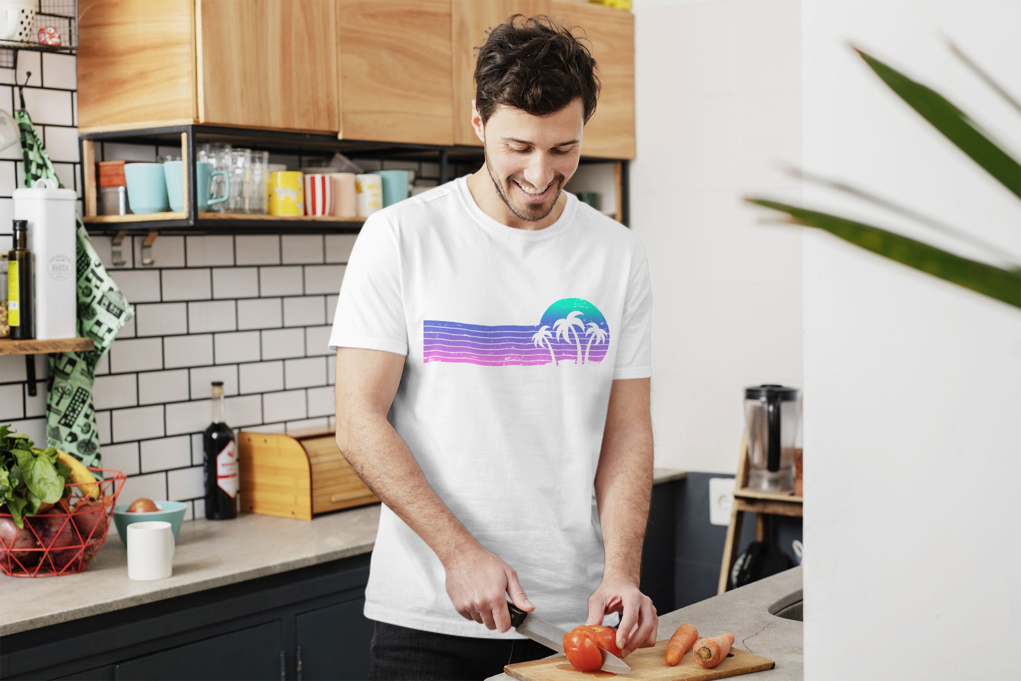 man cooking kitchen t shirt mockup 2000x1334 24