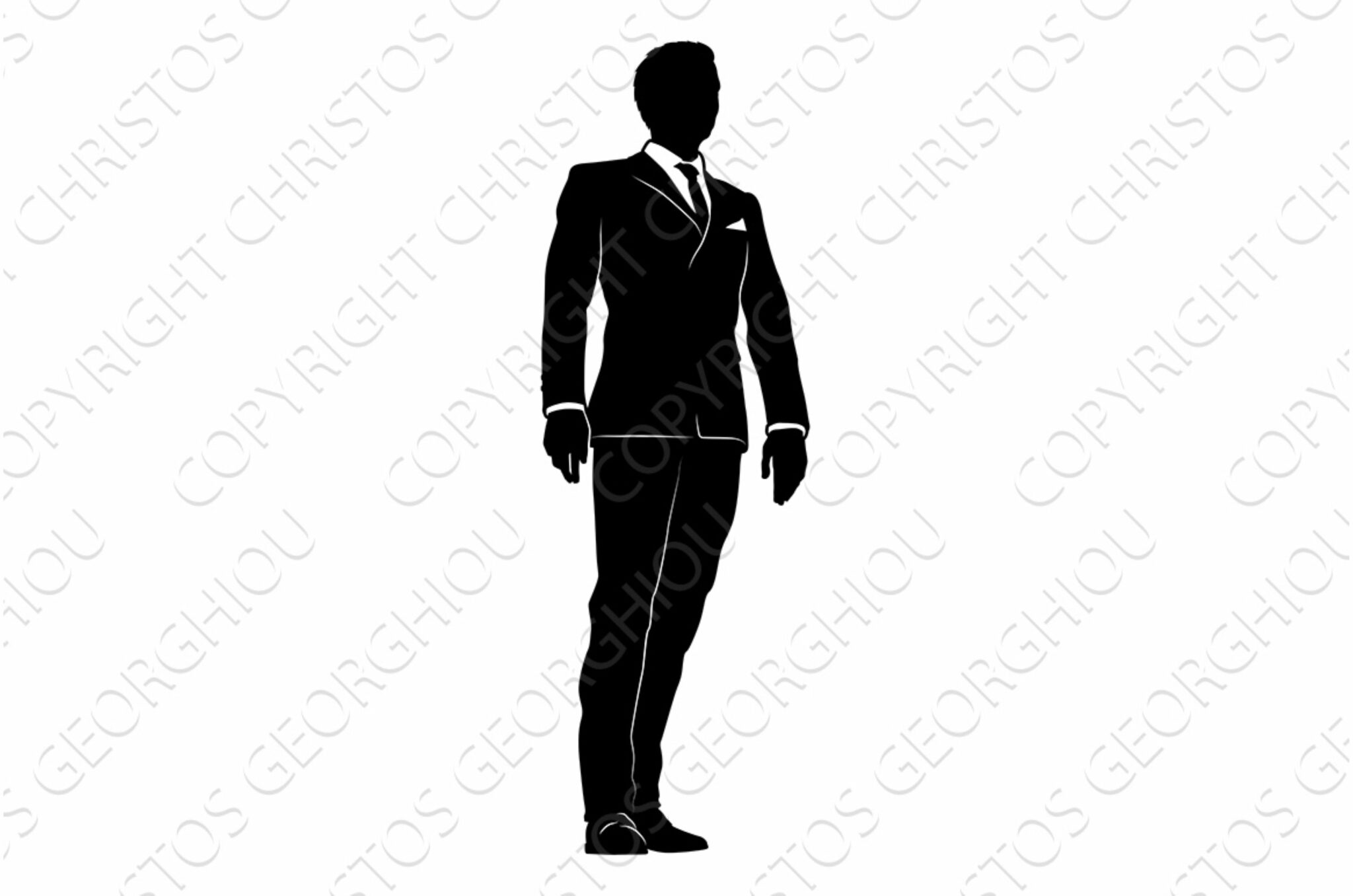 Business Man In Suit Silhouette – MasterBundles
