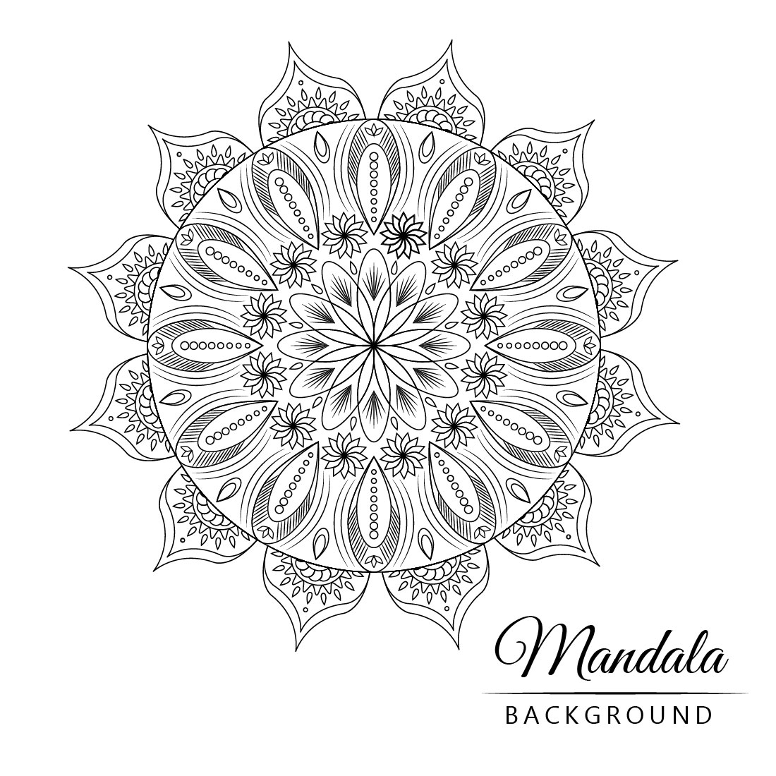 Mandala Design Template SVG, Ai, EPS, PDF, DXF, JPG, PNG File preview image.