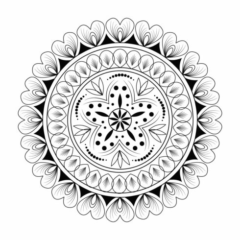 Mandala Vector Art Design Template SVG, Ai, EPS, PDF, DXF, JPG, PNG File cover image.