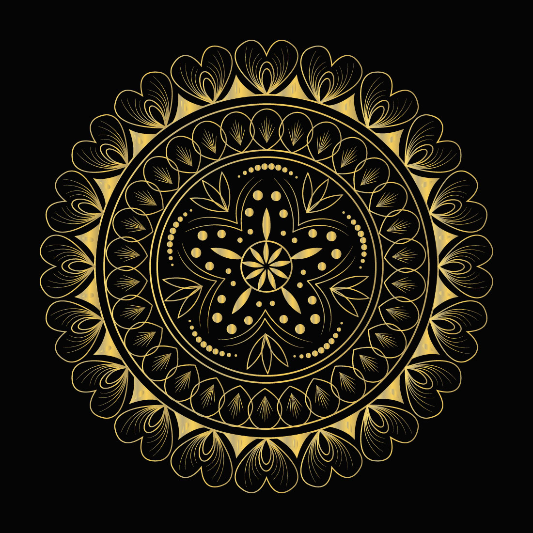 Mandala Vector Art Design Template SVG, Ai, EPS, PDF, DXF, JPG, PNG File preview image.