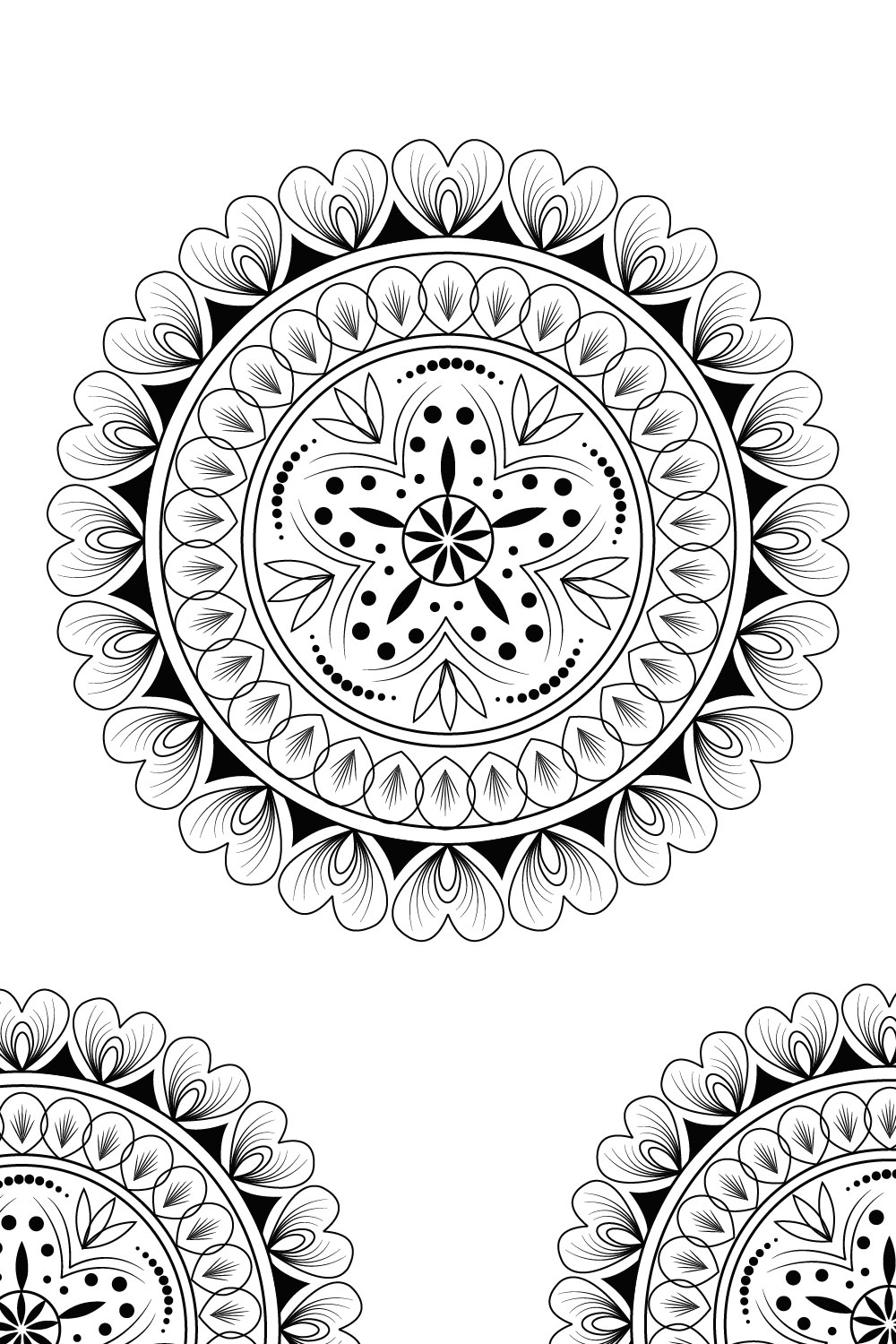 Mandala Vector Art Design Template SVG, Ai, EPS, PDF, DXF, JPG, PNG File pinterest preview image.