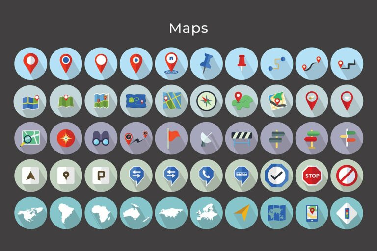 Maps / Navigation Vector Icons V2 – MasterBundles