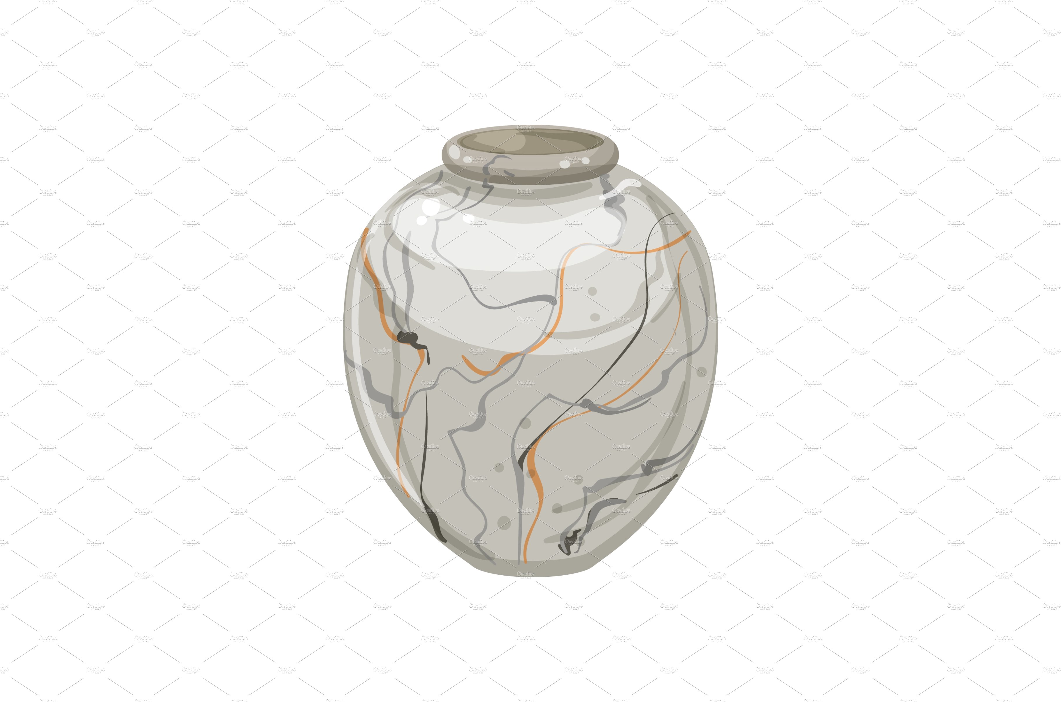 interior marble vase cartoon vector cover image.