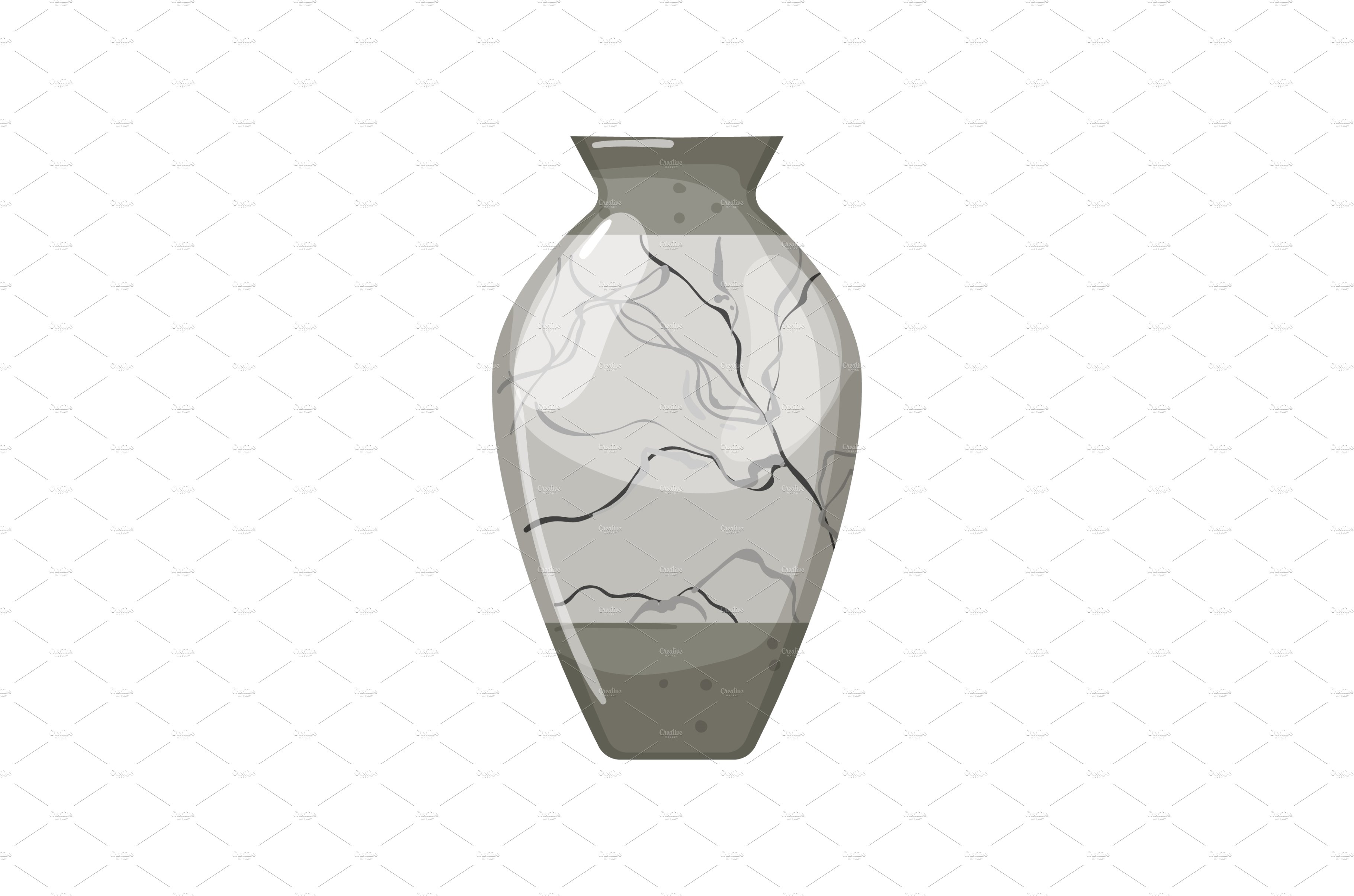vintage marble vase cartoon vector cover image.
