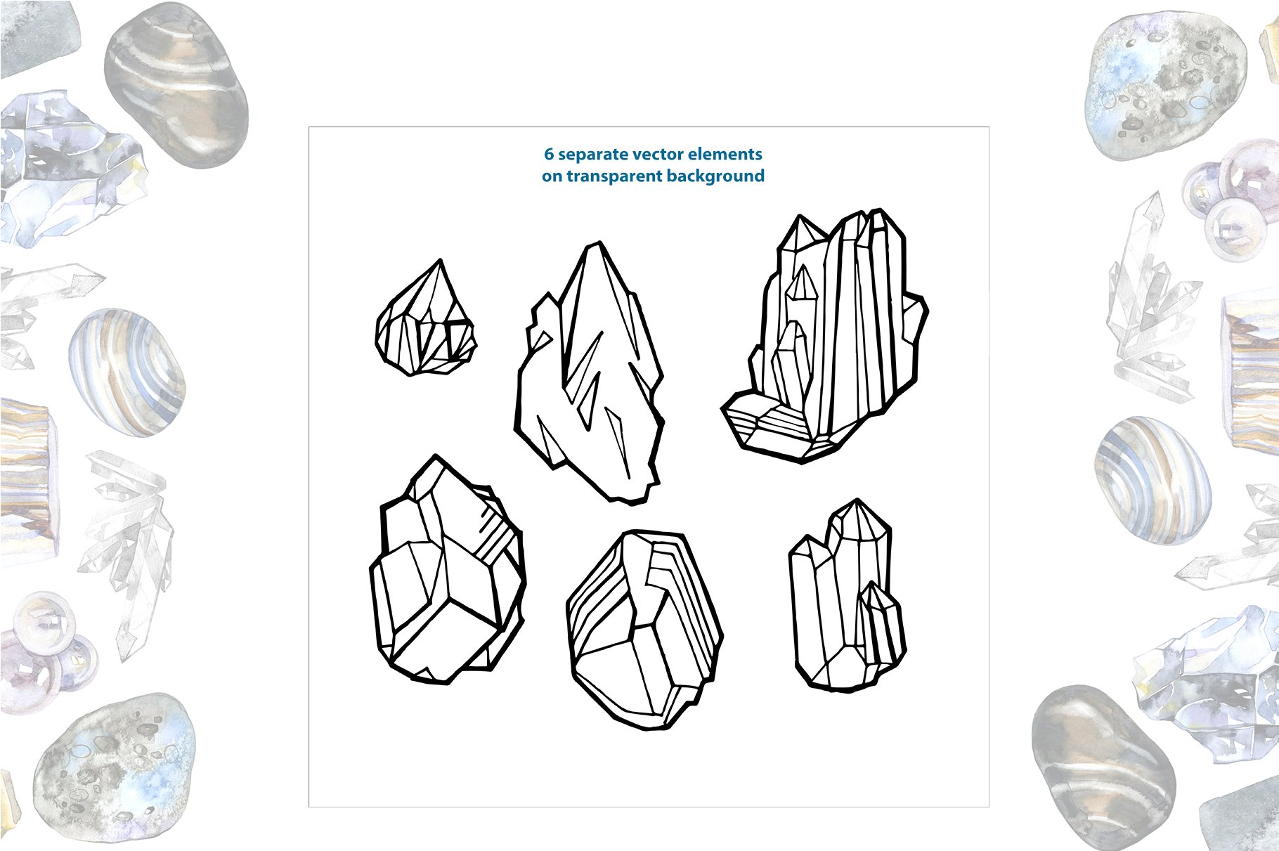 Vector of hand draw mineral crystal stone isolated on white Stock Vector |  Adobe Stock