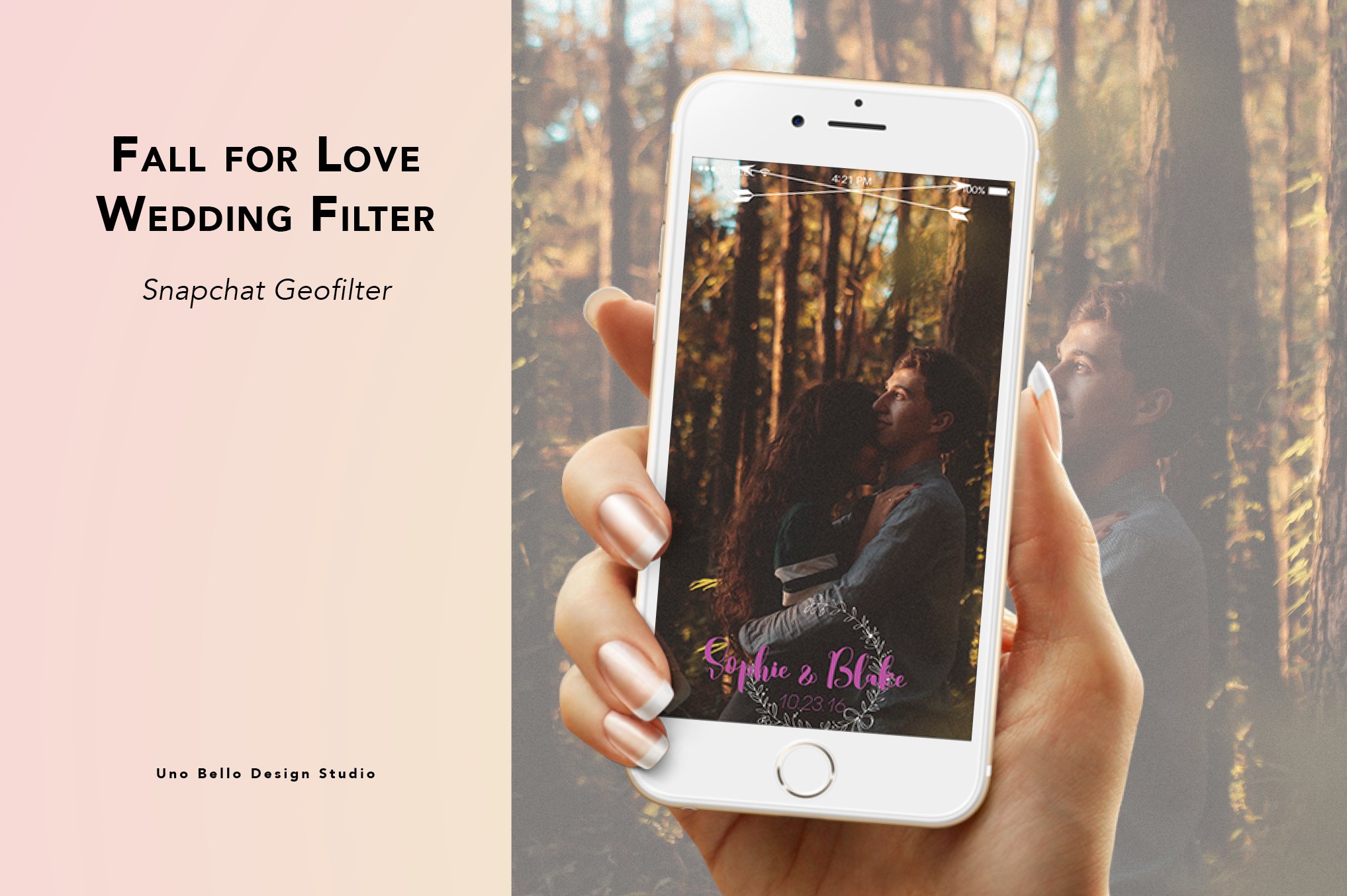 Fall for Love Wedding Geofilter cover image.