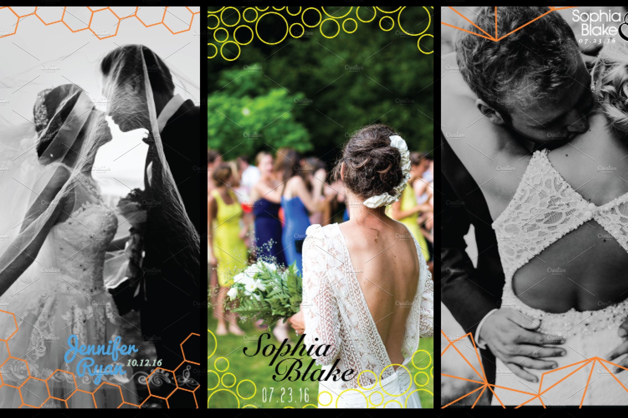 8 Modern Wedding Geofilters Pack preview image.