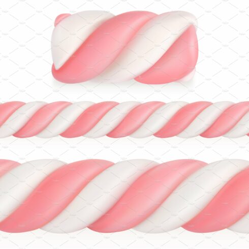 Marshmallow candy, vector pattern cover image.