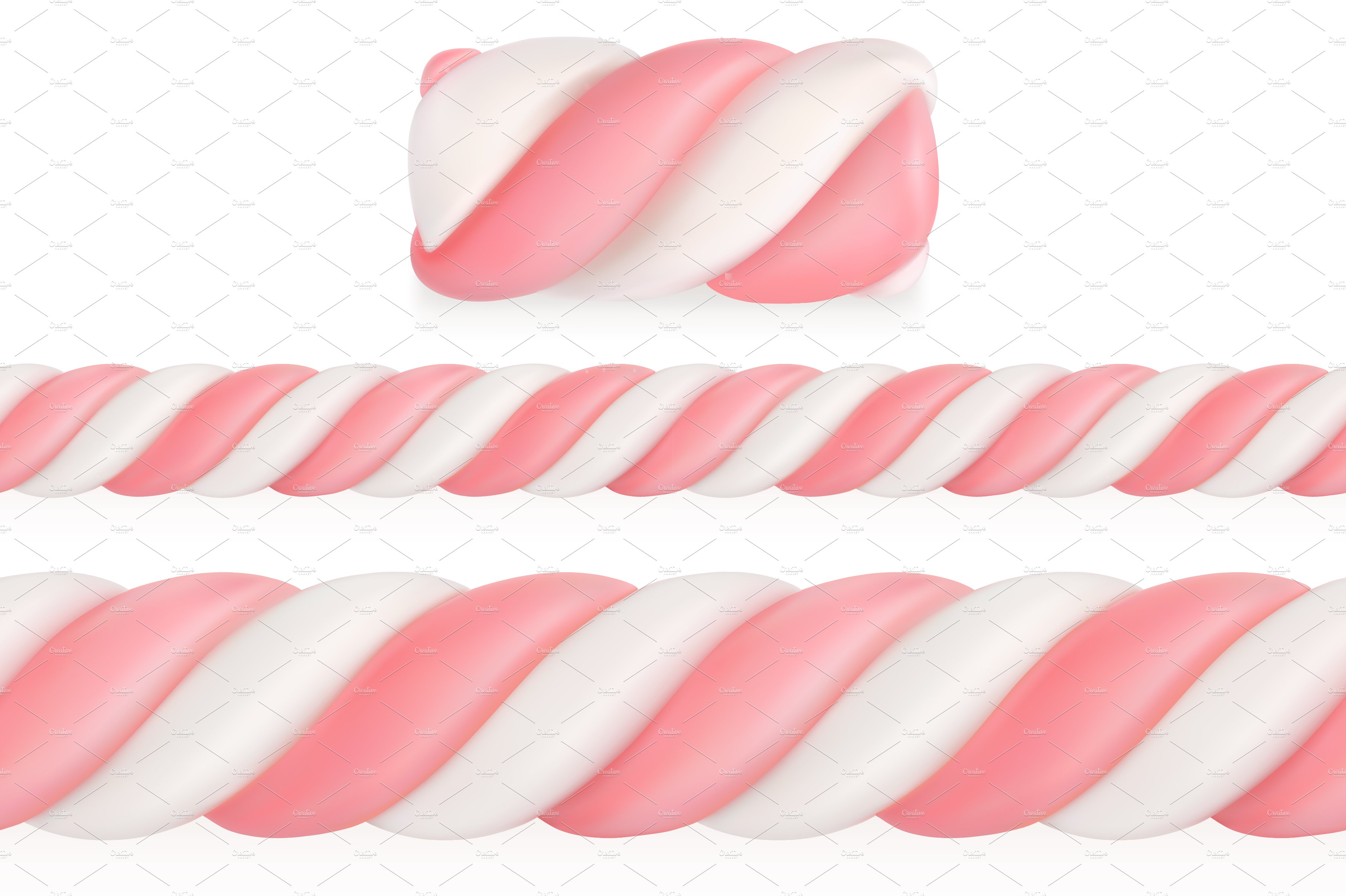 Marshmallow candy, vector pattern cover image.