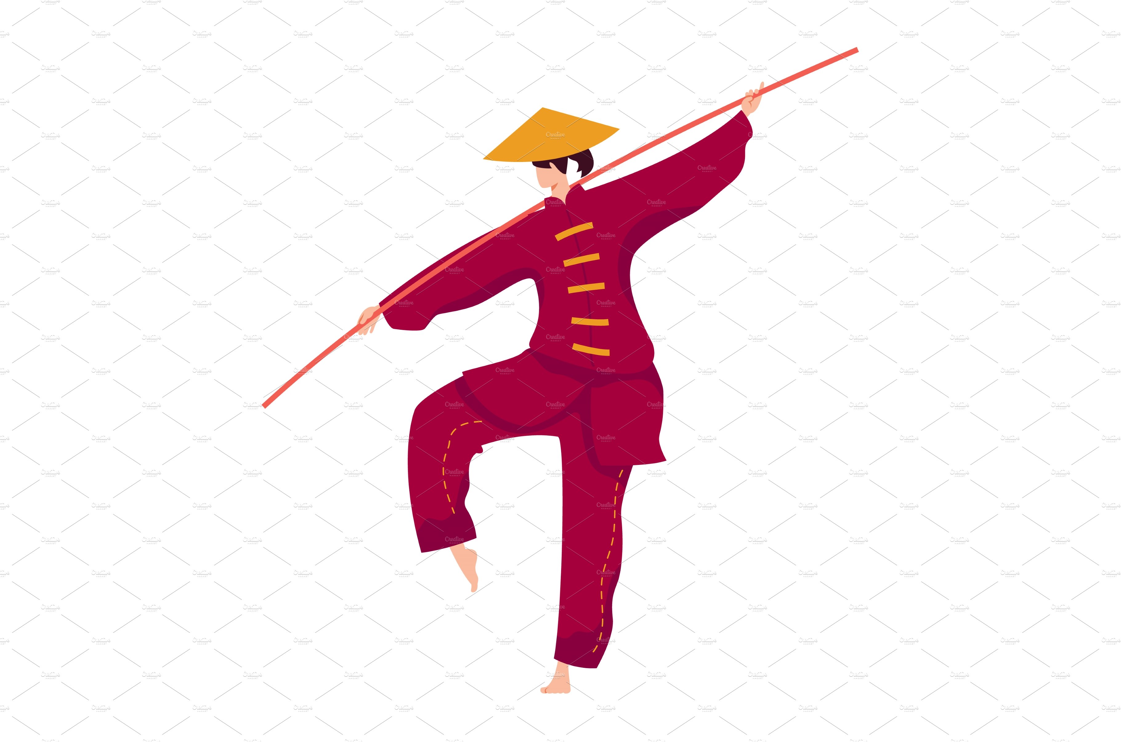 Martial art, japanese stick fighter cover image.