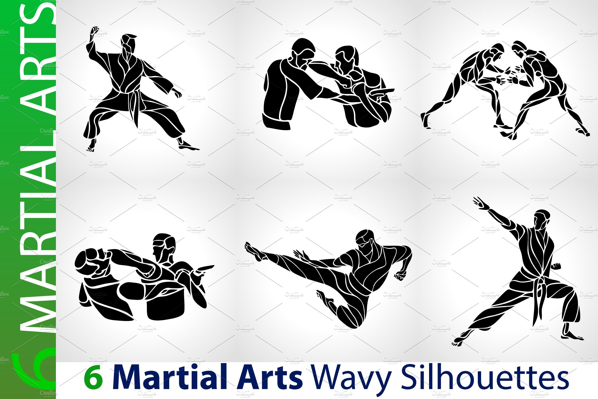 Martial Arts Karate MMA Silhouettes cover image.