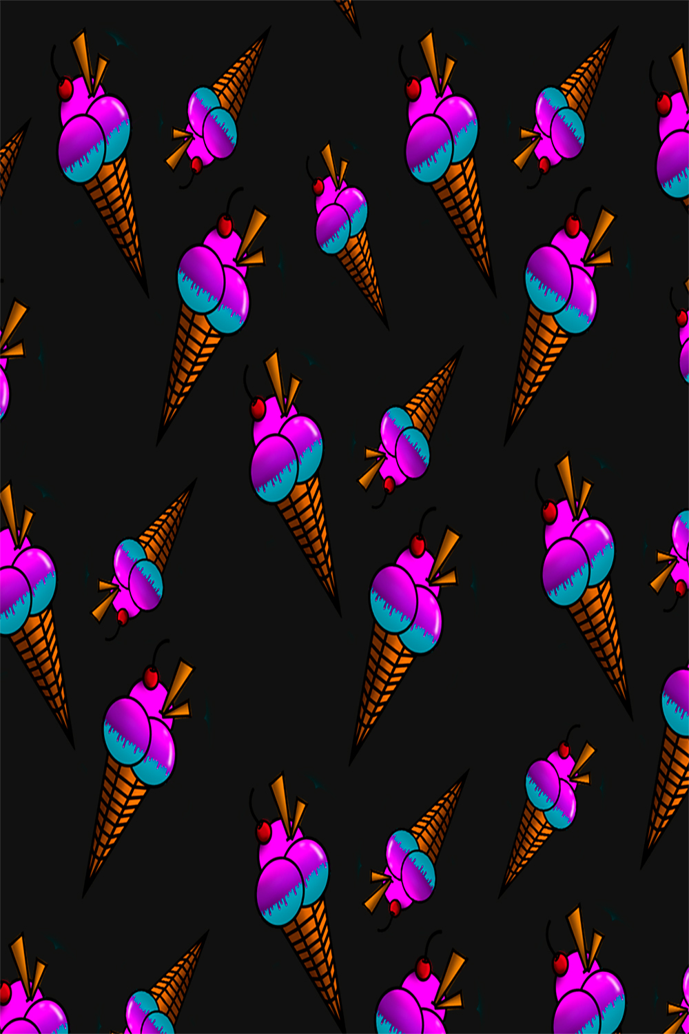 Ice cream pattern pinterest preview image.