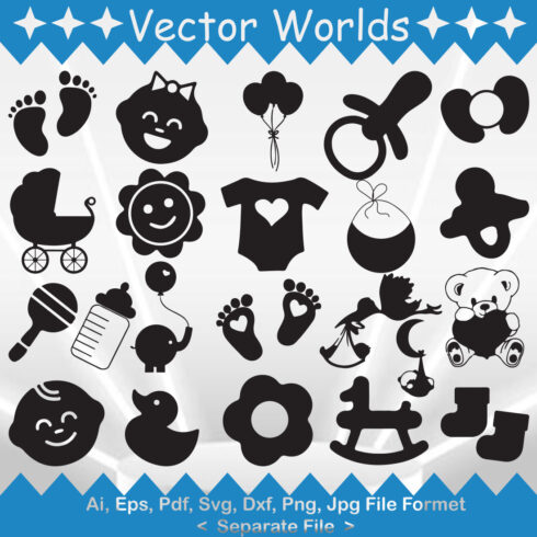 Baby Shower SVG Vector Design cover image.