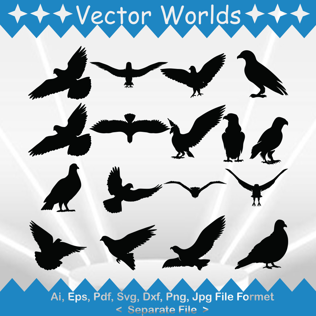 Cat Bird SVG Vector Design preview image.