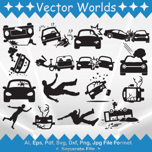 Car Accident SVG Vector Design cover image.