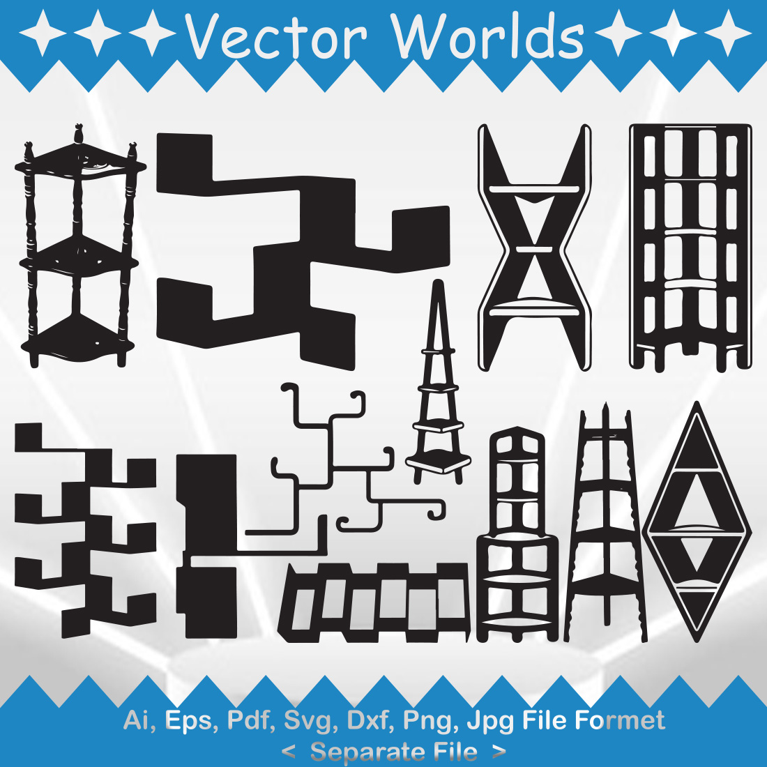 Corner Rack SVG Vector Design preview image.