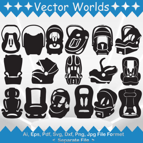 Baby Car Seat SVG Vector Design cover image.