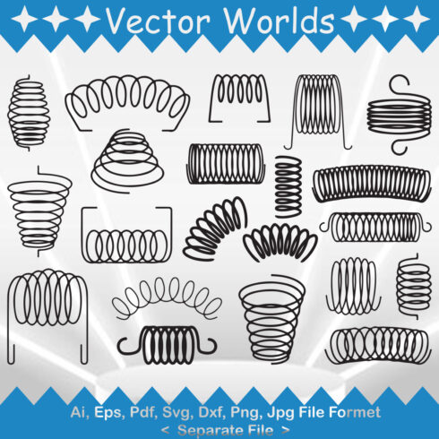 Coiled Spring SVG Vector Design cover image.