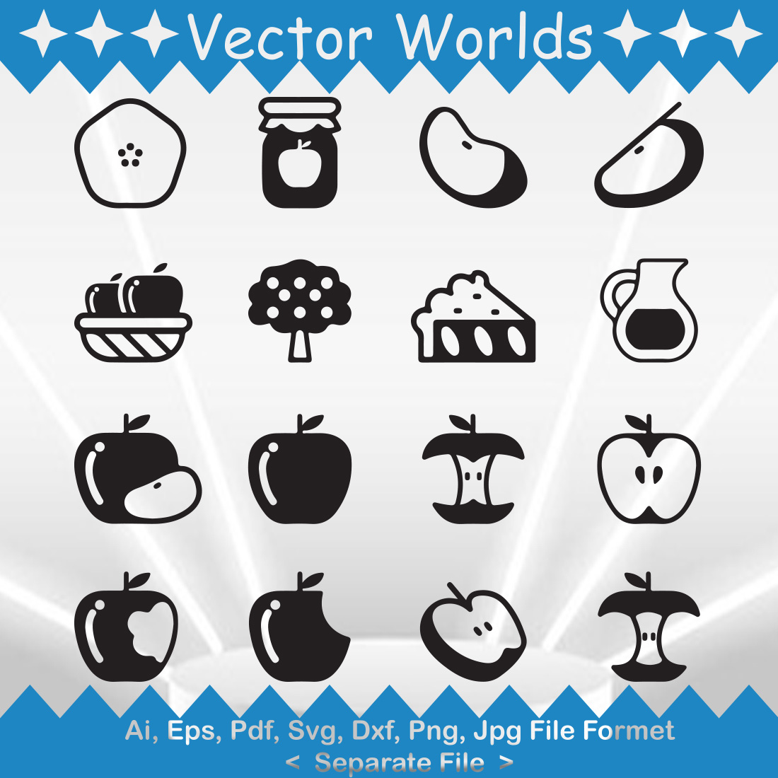 Apple icon SVG Vector Design preview image.