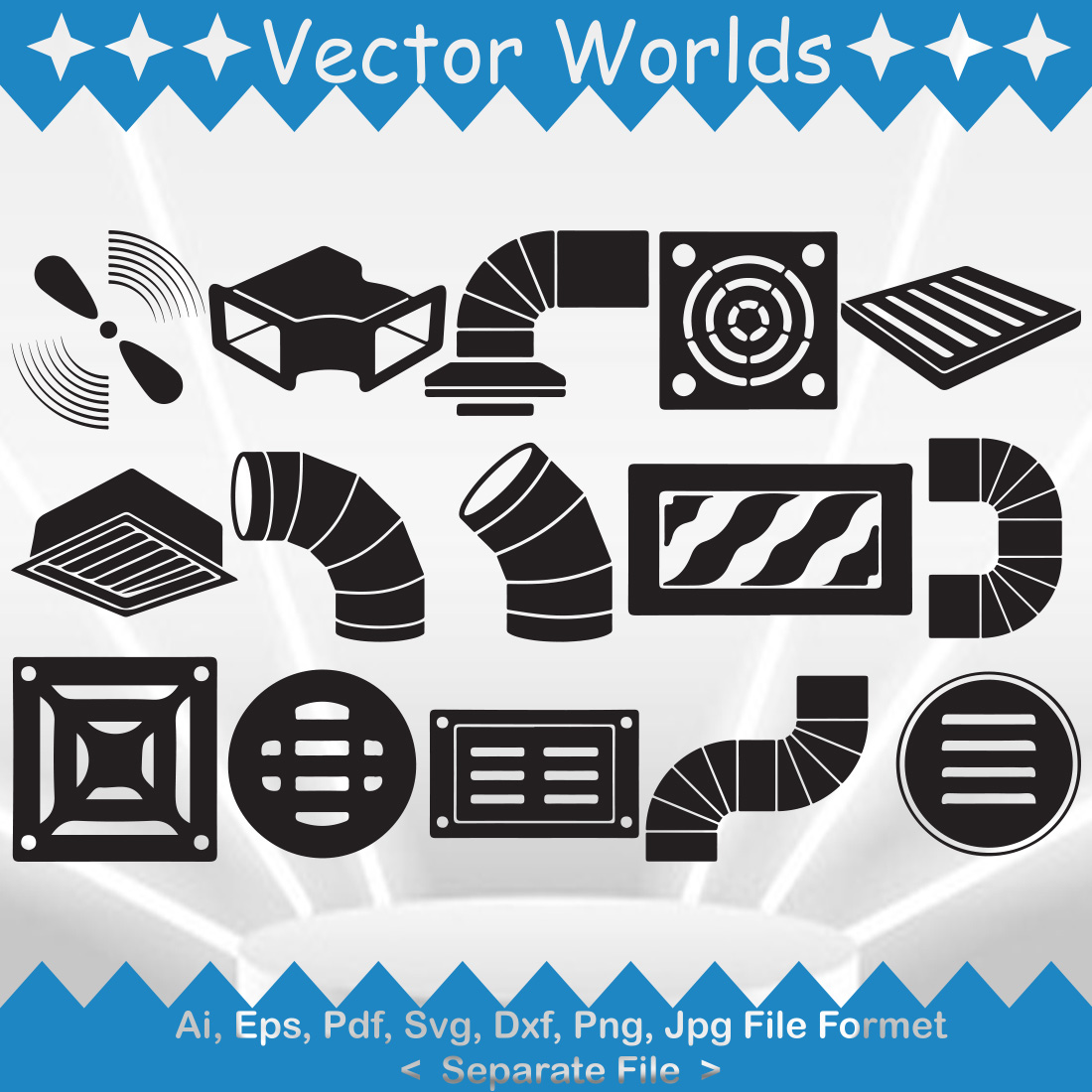 Air Duct SVG Vector Design preview image.