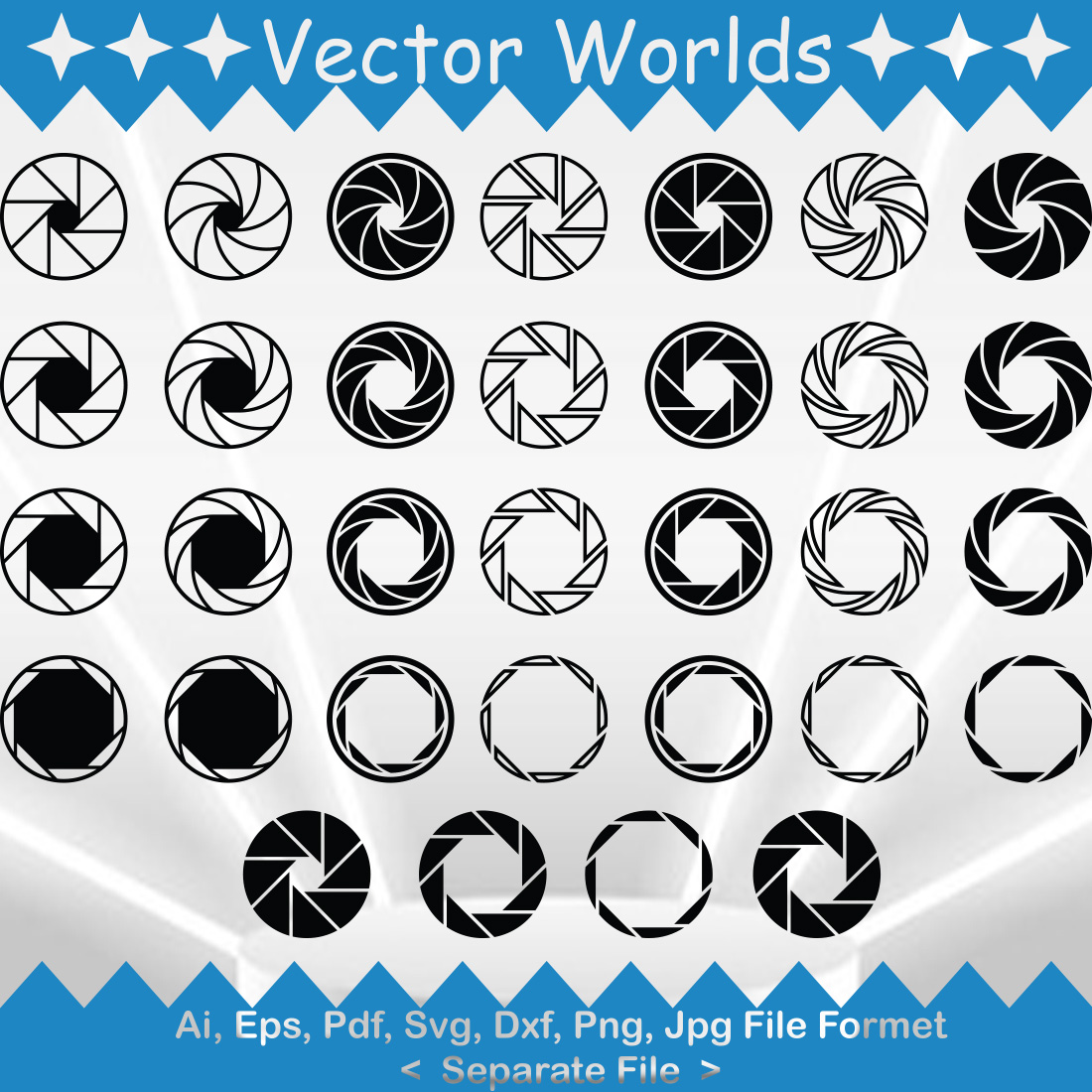 Camera Lens SVG Vector Design cover image.