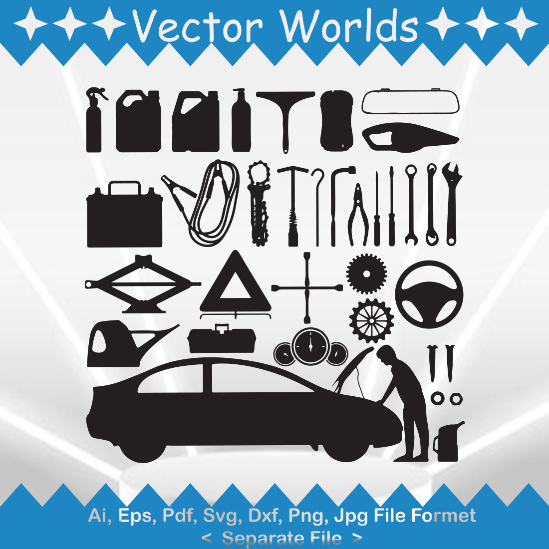 Car Repair Tool SVG Vector Design cover image.