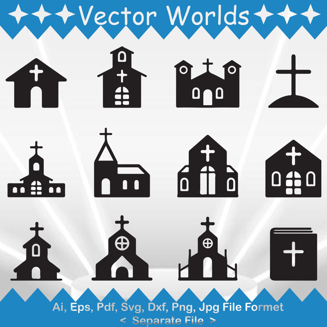 Church SVG Vector Design preview image.