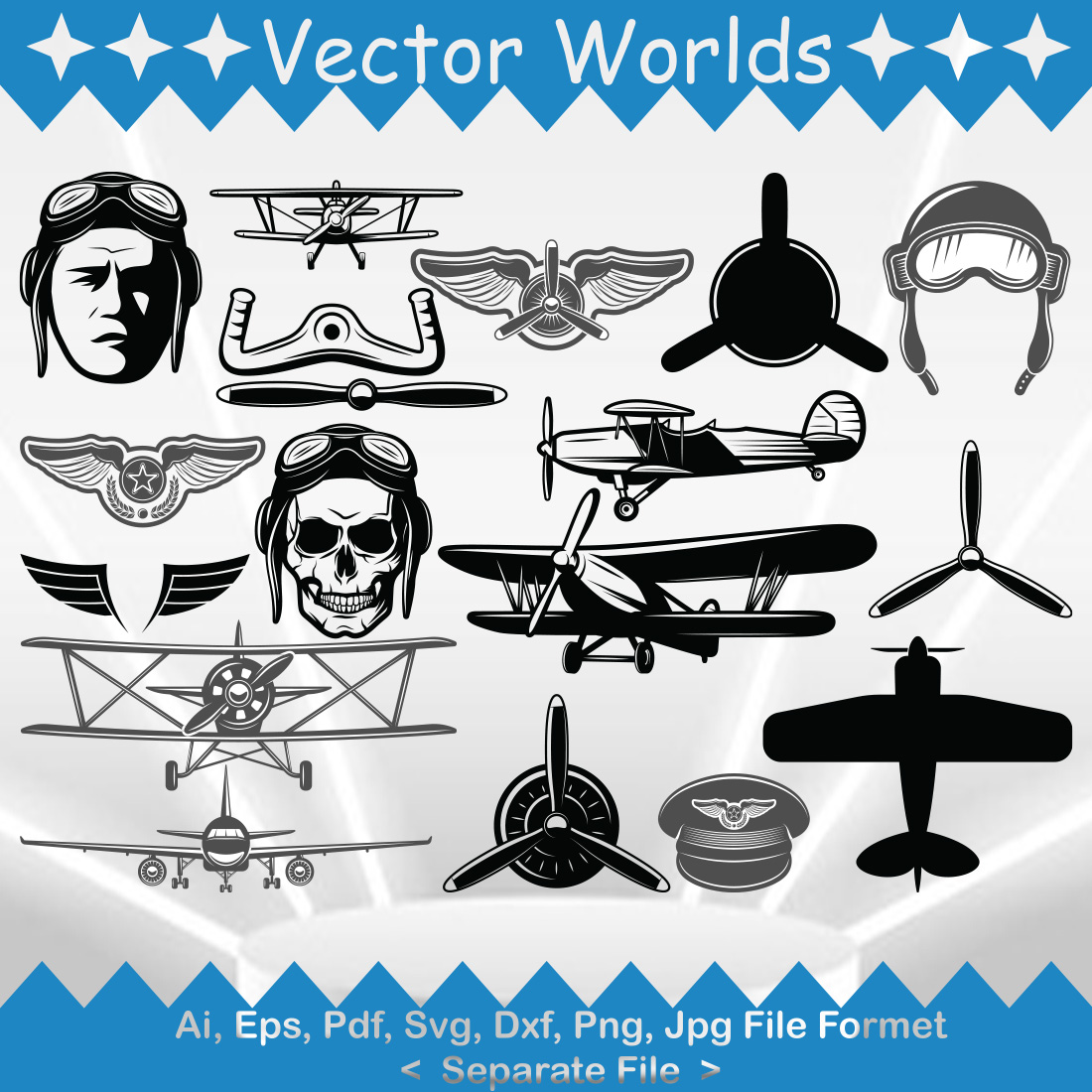 Aircraft Element SVG Vector Design preview image.