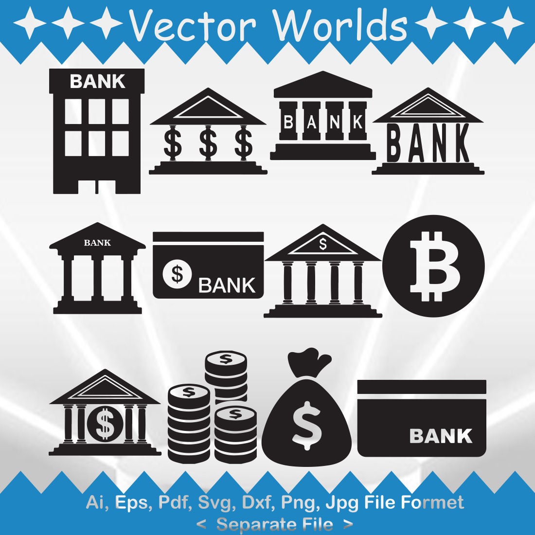 Bank SVG Vector Design preview image.