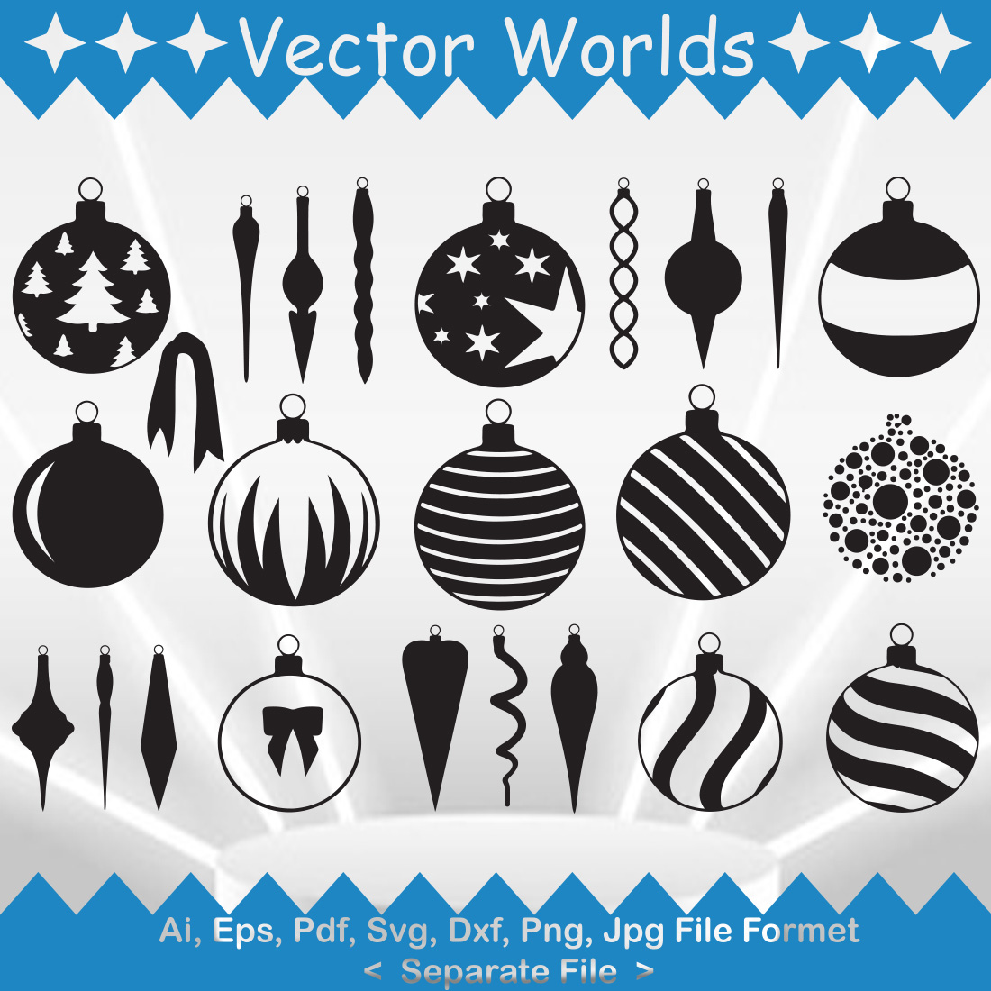 Christmas Decorations SVG Vector Design preview image.