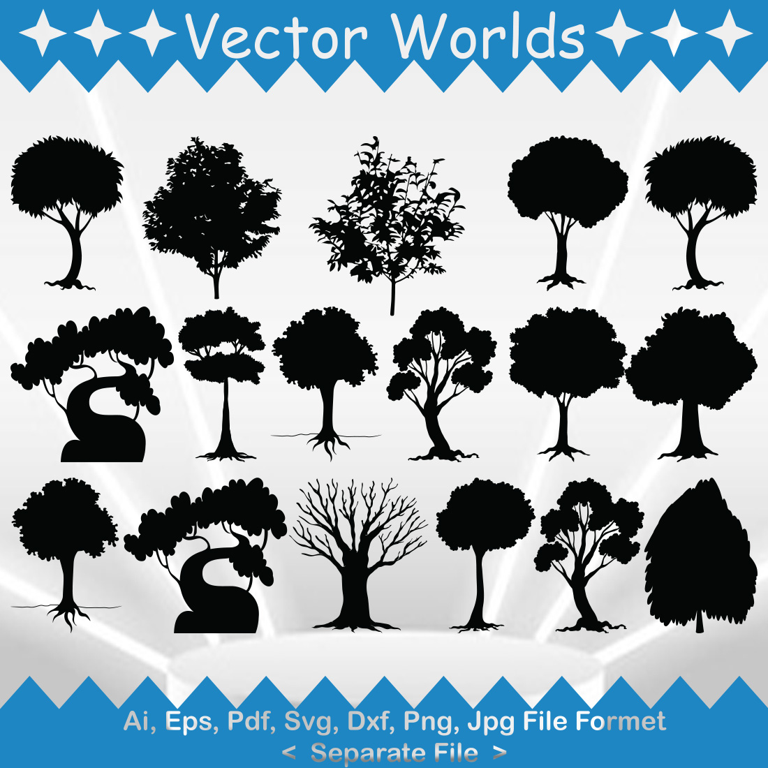 Chestnut Tree SVG Vector Design preview image.