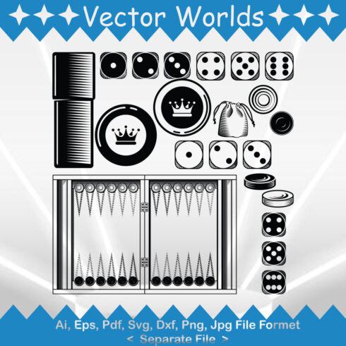 Backgammon SVG Vector Design cover image.