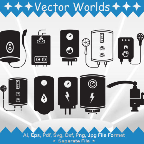 Bathroom Heater SVG Vector Design cover image.