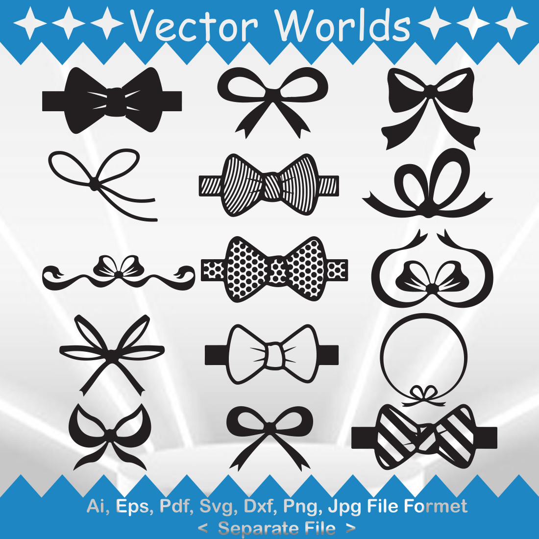 Bow Decor SVG Vector Design preview image.