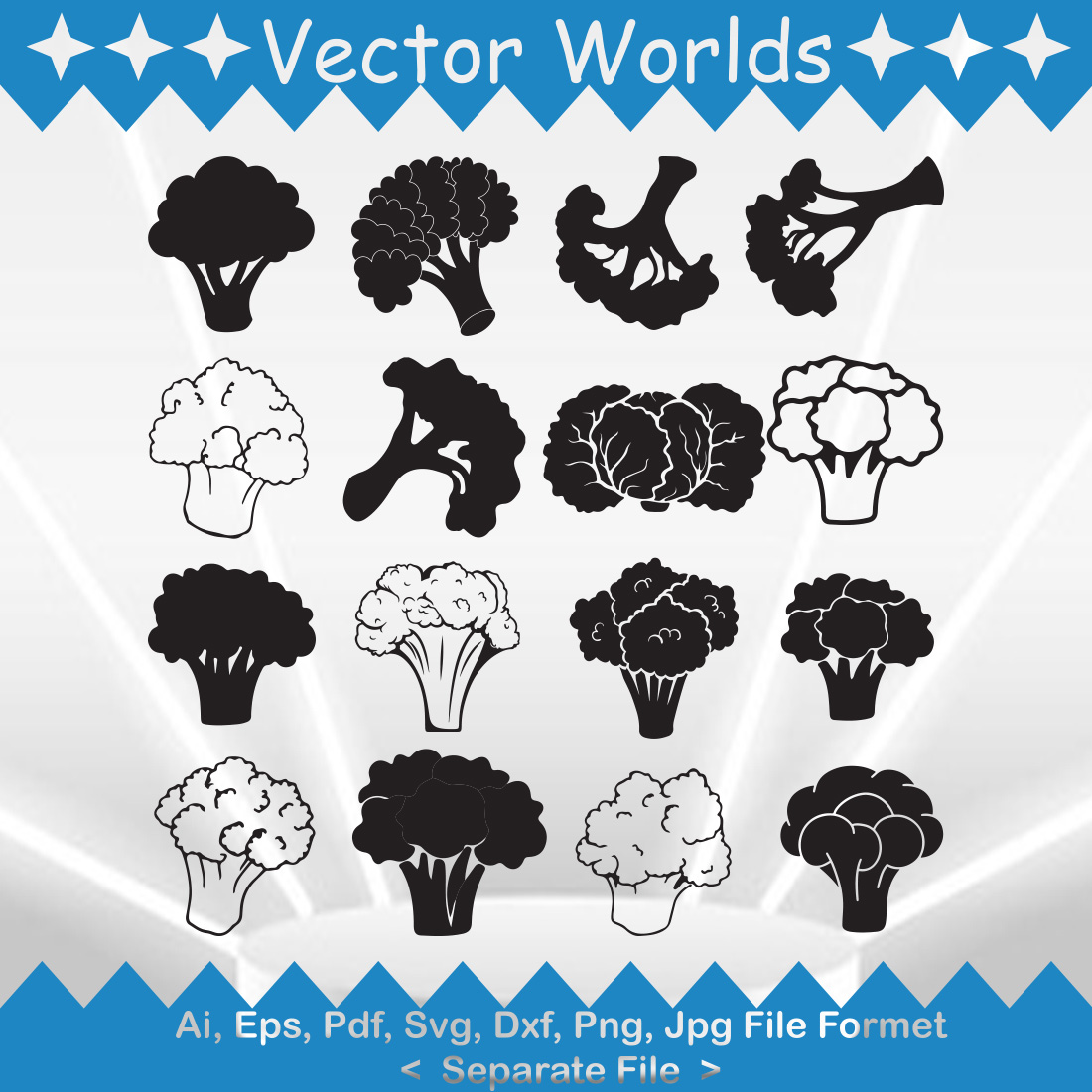 Broccoli SVG Vector Design preview image.