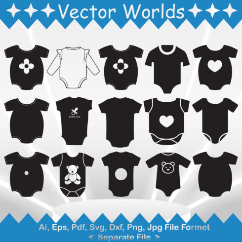 Baby Bodysuit SVG Vector Design cover image.