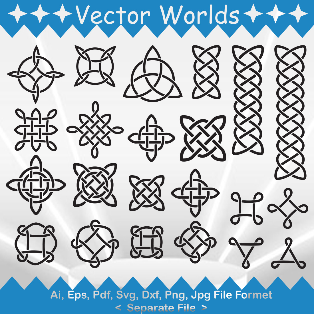 Celtic knot Symbol SVG Vector Design preview image.